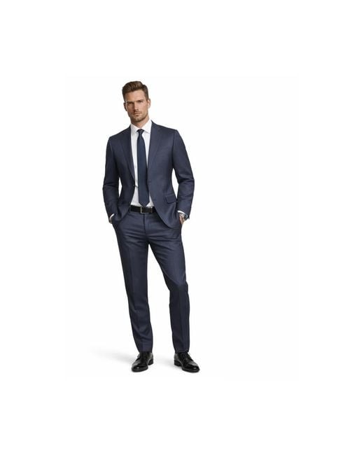 HUGO Blue Single Breasted Suits for men