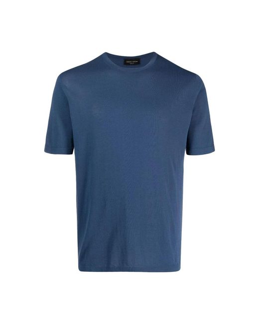 Roberto Collina Modernes strick t-shirt in Blue für Herren