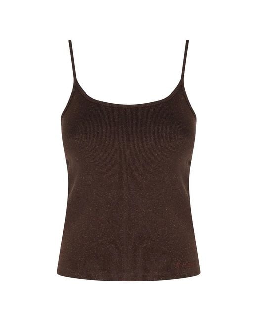 Mc2 Saint Barth Brown Sleeveless Tops