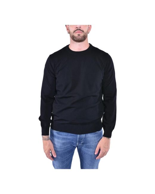 Kangra Black Round-Neck Knitwear for men