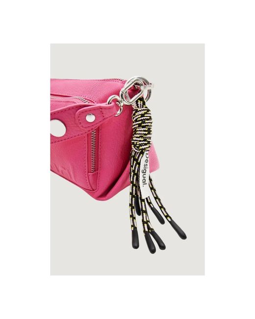 Desigual Pink Fuchsia reißverschluss handtasche aus polyurethan material