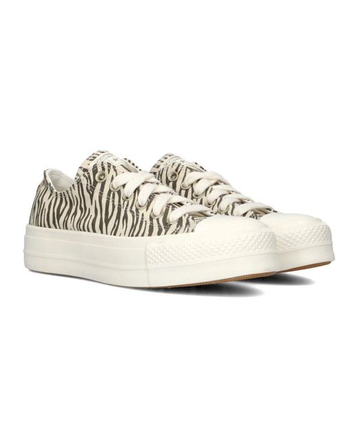 Converse White Graue Low-Top Canvas Sneakers
