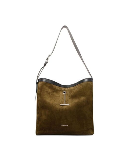 Alexander McQueen Schultertasche mit anhänger und t-schnalle in Brown für Herren