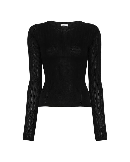 Long Sleeve Tops di Lanvin in Black