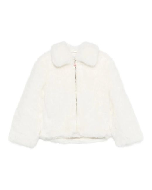 Casablanca White Faux Fur & Shearling Jackets