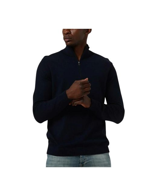 SELECTED Hoodies & Sweatvesten ,Blauw ,Katoen Half Zip Cardigan in het Blue voor heren