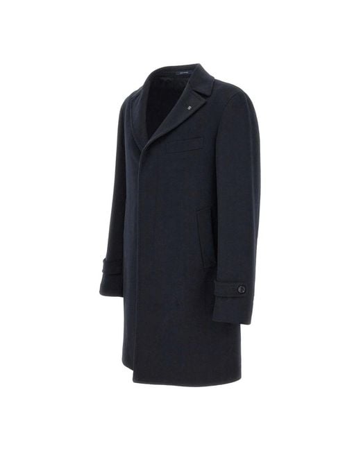 Tagliatore Blue Single-Breasted Coats for men