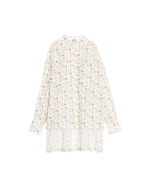 Ines De La Fressange Paris White Blumenshirt für den sommer