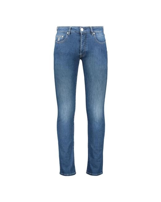 Moorer Blue Slim Fit Jeans for men