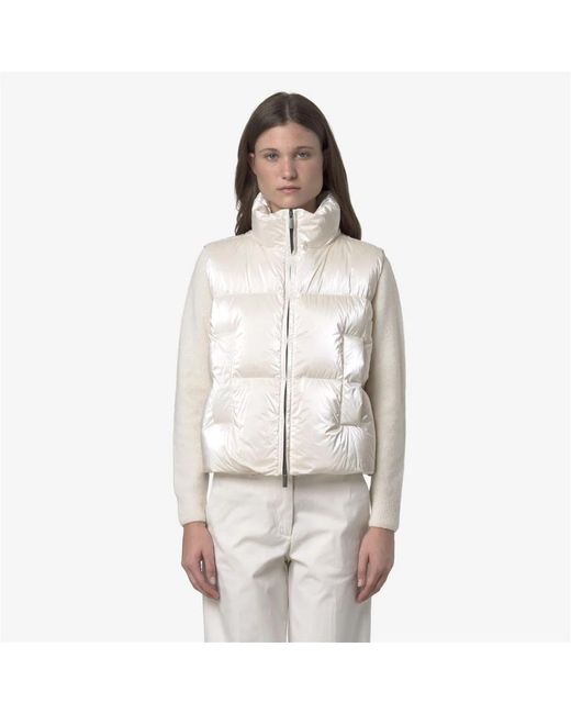 K-Way Jassen ,Wit ,Polyester Thille Thermo Pearly Vest in het White