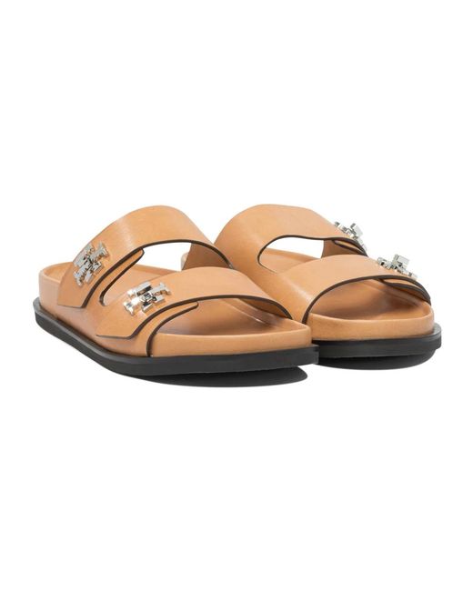 Tory Burch Brown Sliders