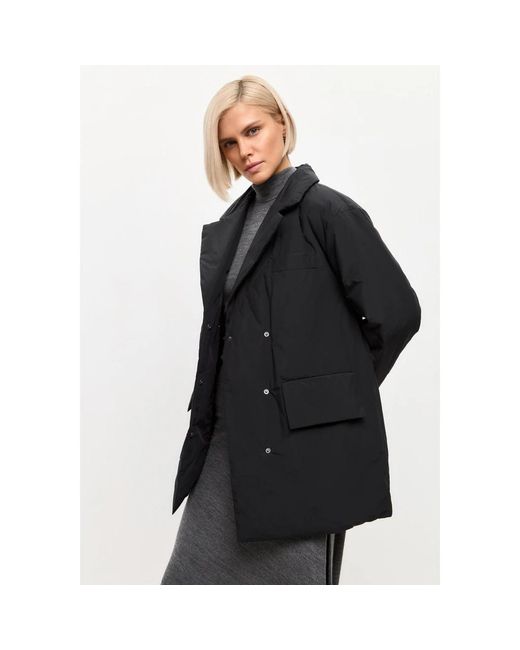 CESARE GASPARI Jassen ,Zwart ,Leer Gewatteerde Blazer Met Riem in het Black