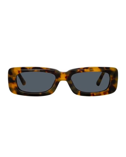 The Attico Blue Linda farrow mini marfa sonnenbrille in gold blau