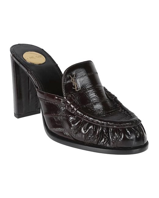 Saint Laurent Black Heeled Mules