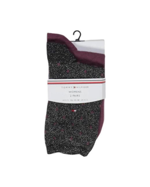 Tommy Hilfiger Brown Glitter Dot Crew Socks