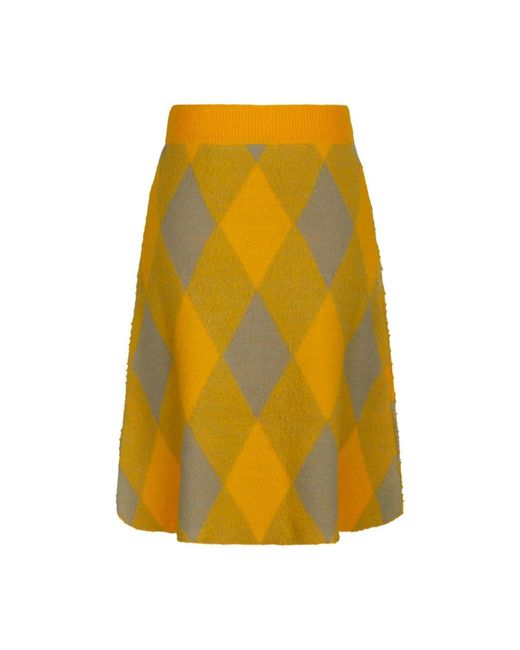 Burberry Yellow Midi Skirts