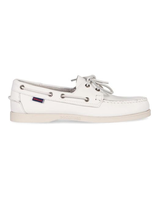 Sebago White Boat Shoes for men