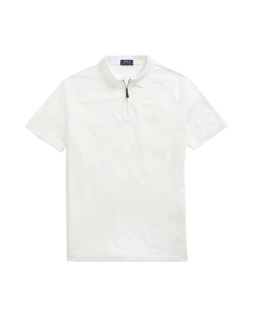 Ralph Lauren Custom slim fit reißverschluss polo in White für Herren