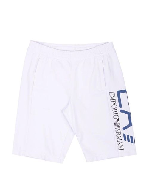 EA7 White Casual Shorts for men
