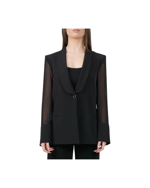 SIMONA CORSELLINI Polyester Blazer Jas Met Shawl Kraag in het Black