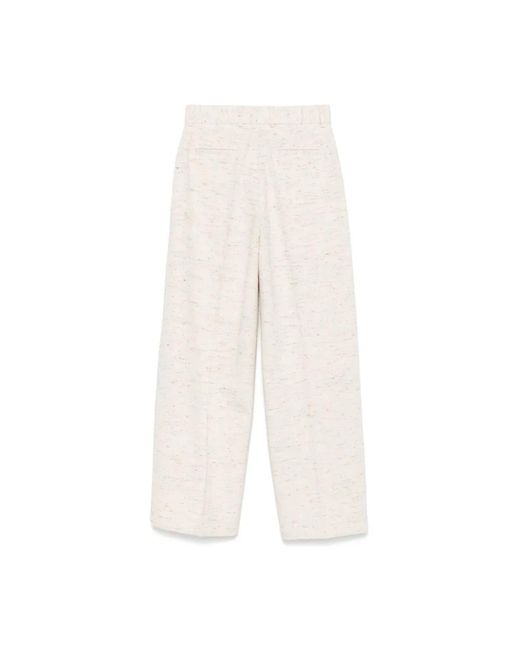 MSGM White Wide Trousers