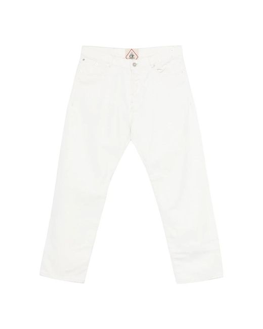 C P Company White Straight Jeans for men