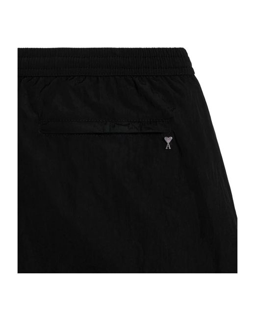 AMI Schwarzer badeanzug mit gesticktem logo in Black für Herren