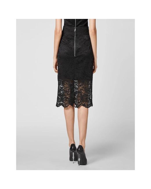 Philipp Plein Rokken ,Zwart ,Polyester Lange Rok Kant in het Black