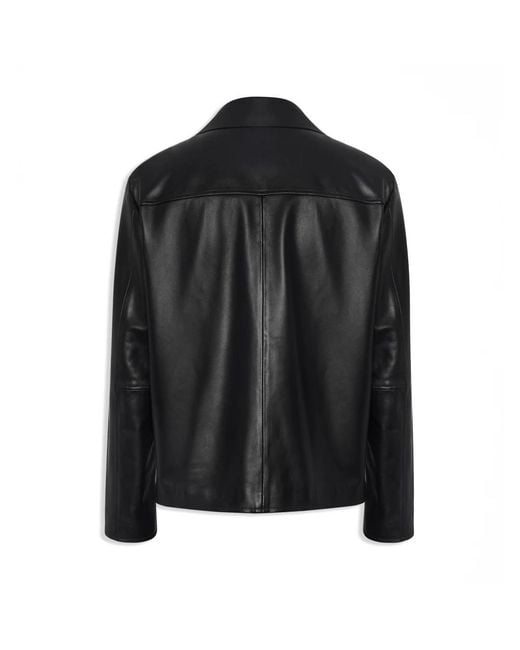 Lardini Black Leather Jackets for men