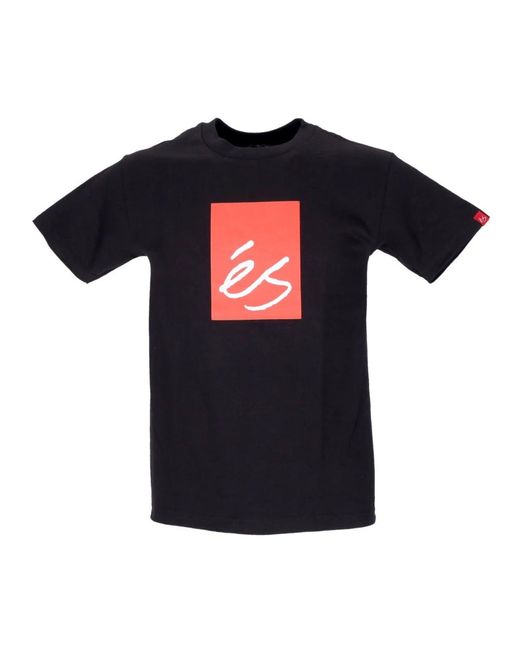 'es Tops ,Zwart ,Katoen Zwarte Crew Neck T-Shirt Regular Fit in het Black voor heren
