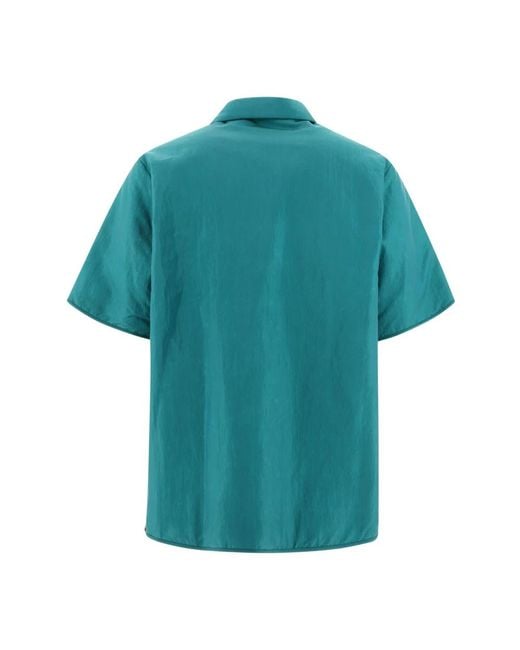 Jil Sander Grüne Nylon-Overshirt Stilvolle Jacke in Blue für Herren