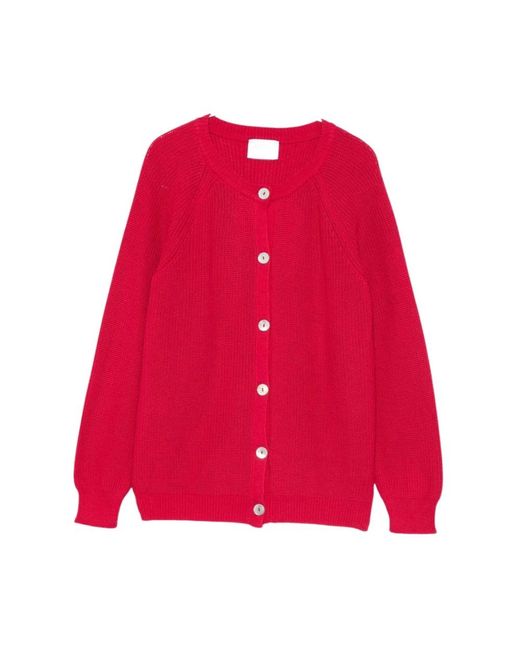 Be You Gebreide Cardigan Met Knopen in het Red