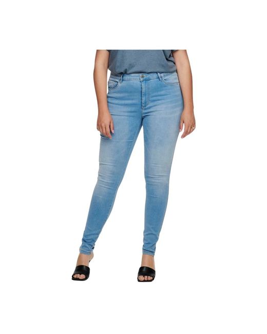 Jeans denim skinny per donne di Only Carmakoma in Blue