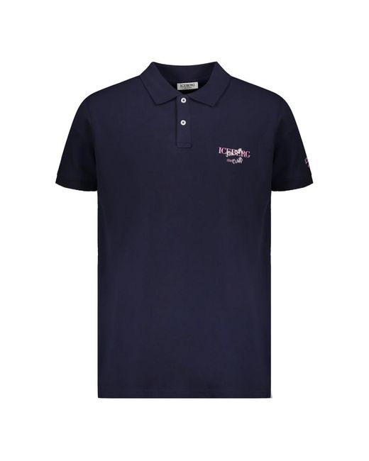 Iceberg Poloshirt Met Korte Mouwen En Logo in het Blue voor heren