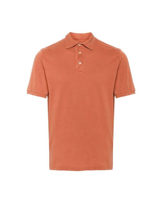 Fedeli Orange Polo Shirts for men