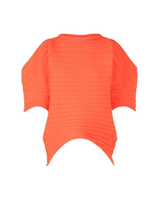 Camisa de punto habanero chili Issey Miyake de color Orange