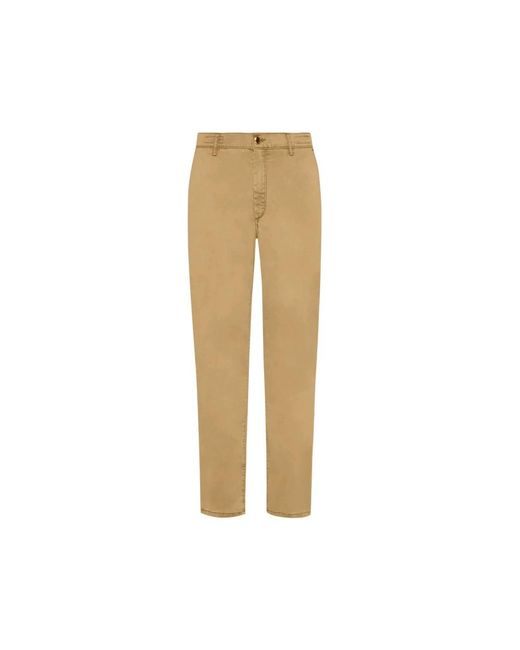 Vilebrequin Broeken ,Bruin ,Katoen Tencel Satin Regular Pants in het Natural voor heren