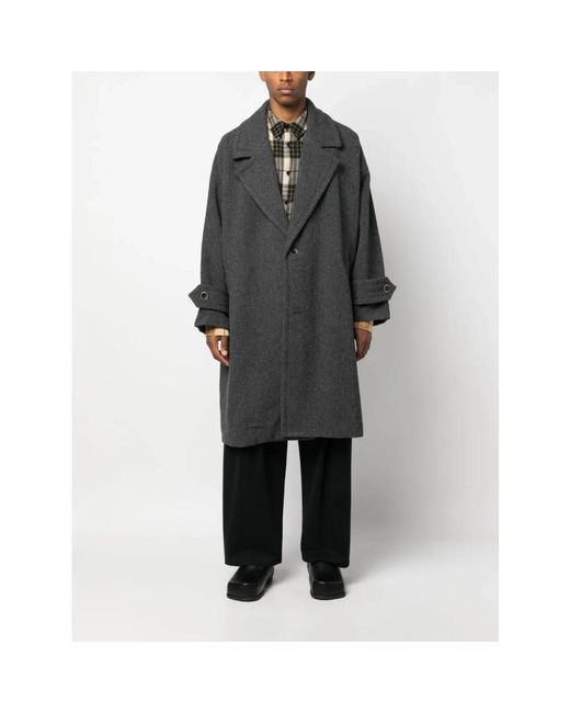 Single-Breasted Coats Uma Wang de hombre de color Black