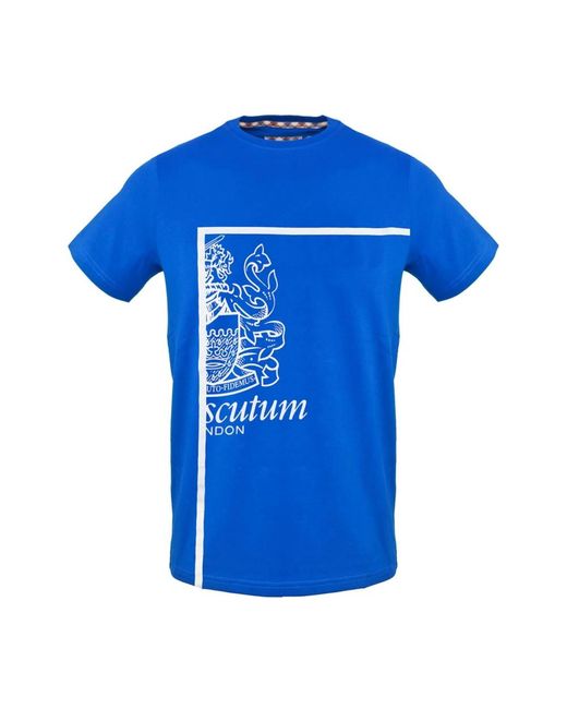 Aquascutum Logo baumwoll t-shirt frühling/sommer männer in Blue für Herren