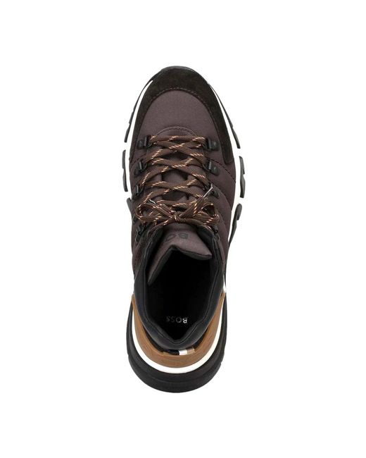 Boss Brown Lace-Up Boots for men