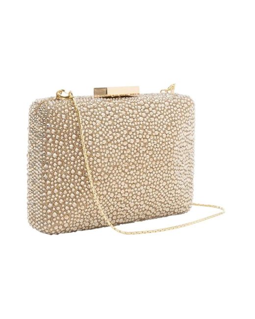 TWENTYFOUR Zilveren Kristallen Clutch in het Metallic