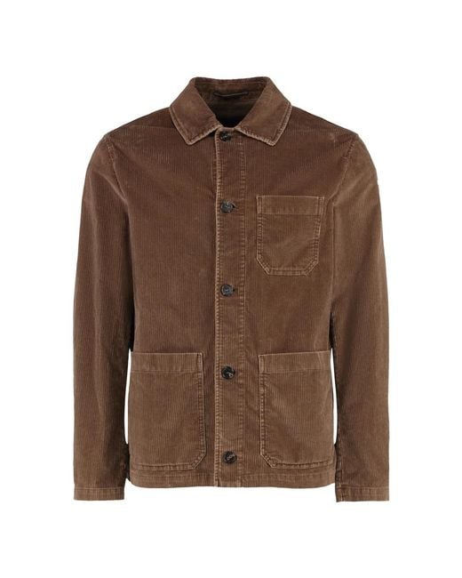 Slowear Cordhemd Mit Taschen in Brown für Herren