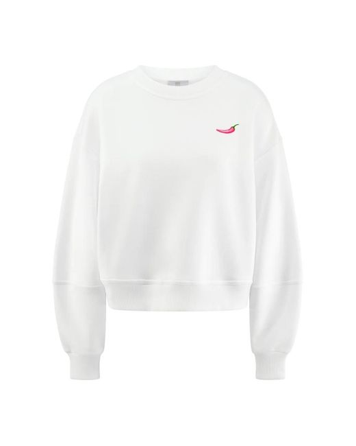 Riani White Jersey Sweatshirt Mit Print