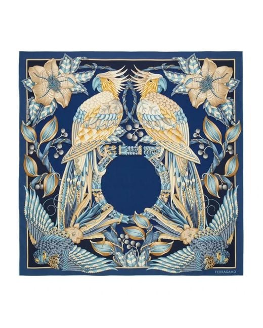Ferragamo Blue Silk Scarves