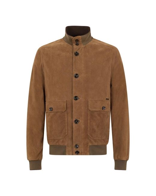 Moorer Brown Bomber Jackets for men