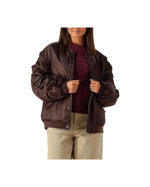 Object Jassen ,Bruin ,Polyester Objmary Oversized Bomberjack in het Brown