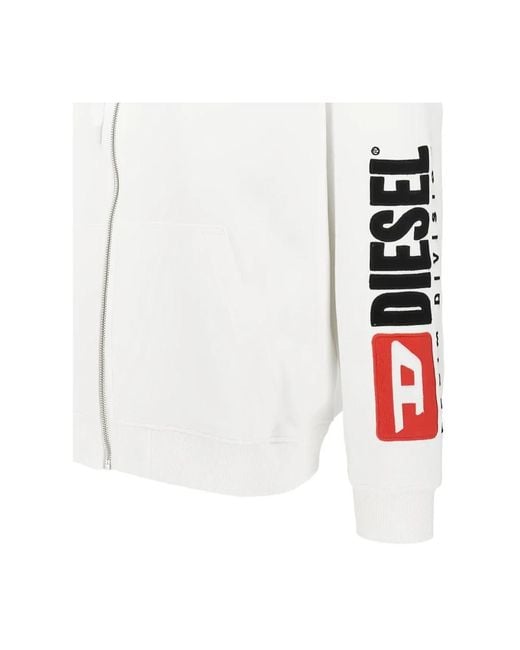 DIESEL White Zip-Throughs for men