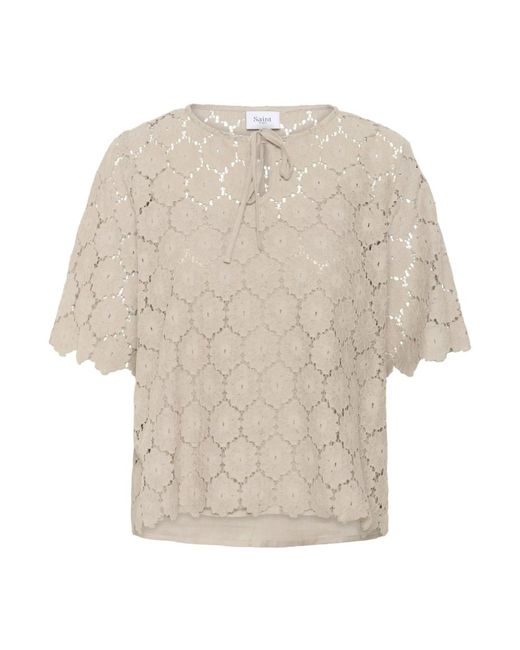 Saint Tropez Overhemden ,Blouses in het Natural