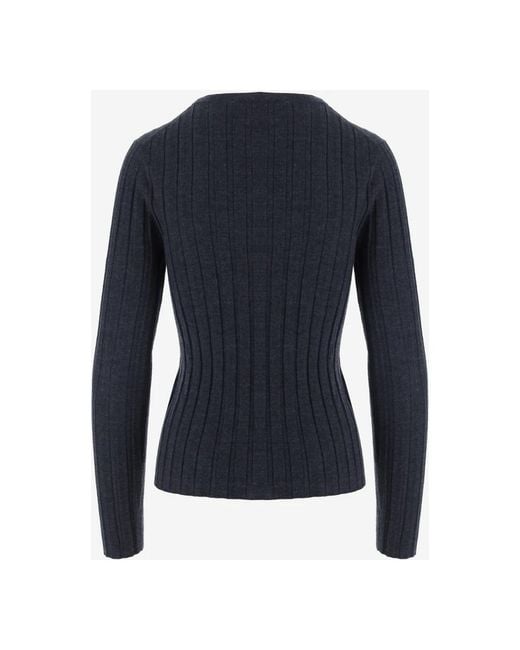 Allude Blue Round-Neck Knitwear