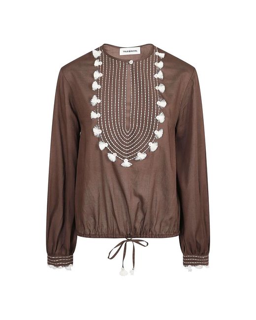 True Royal Brown Blouses